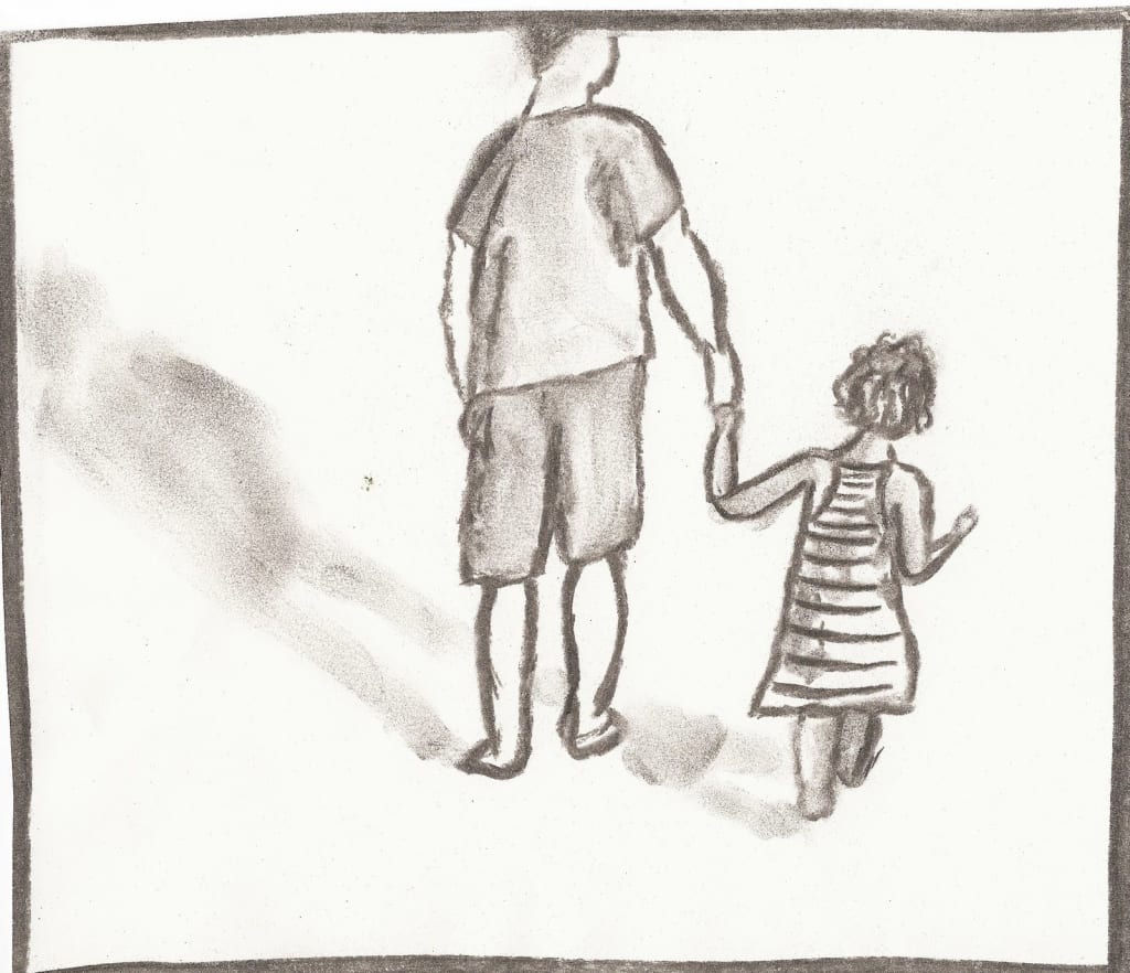 picture of a father and child holding hands