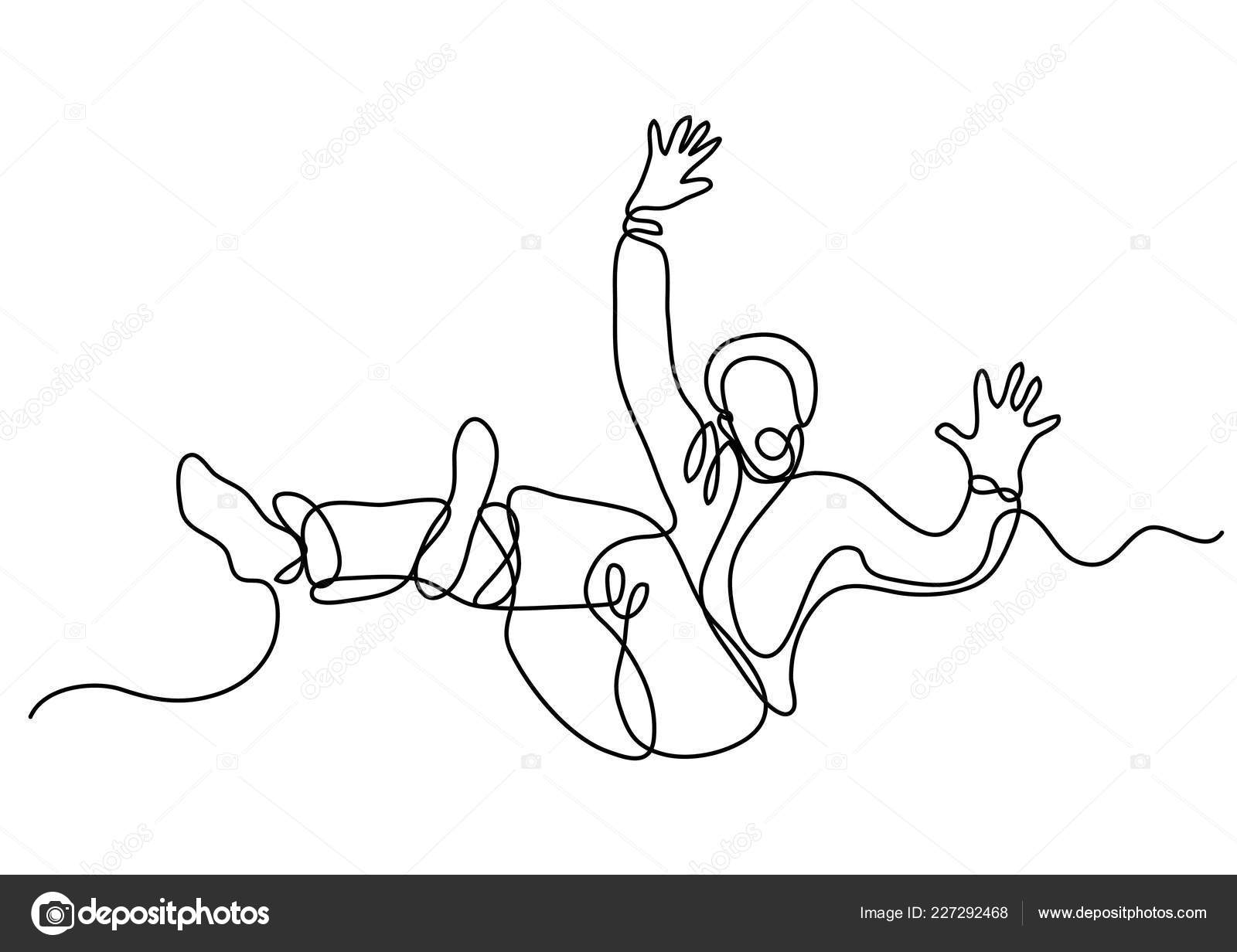 photo of a man falling down